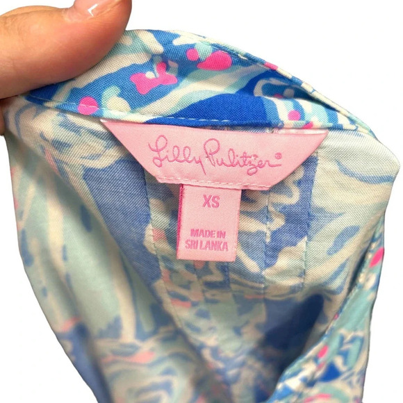 Lilly Pulitzer Sarasota Tunic Top Bay Blue Into the Deep Seashell Print Size‎ XS - Picture 7 of 9